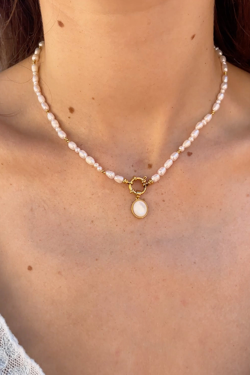 Amalfi Pearl Necklace 14K Gold Plated
