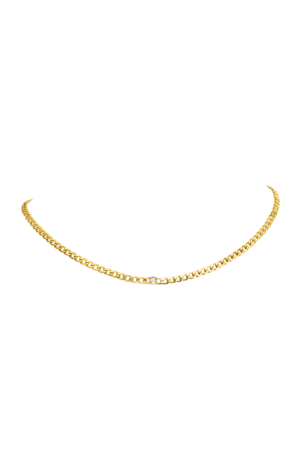 Brilliant Curb Necklace 14K Gold Plated